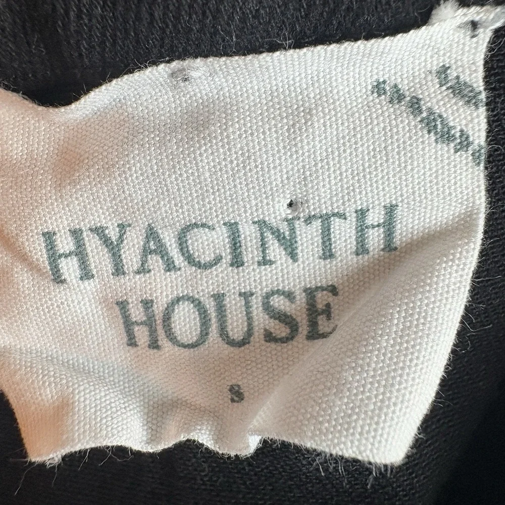 Tuckernuck Hyacinth House Black Denim Zip Anderson Blouse Puff Sleeve Sz Small S
